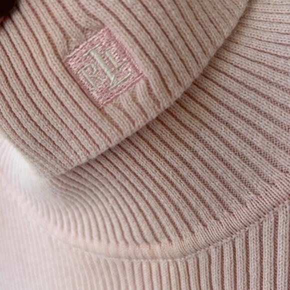 Lauren Ralph Lauren Women's Pink Ribbed Turtleneck Size XL - Picture 4 of 6